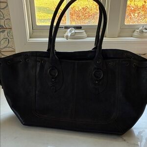 Banana Republic Black Leather Tote Bag